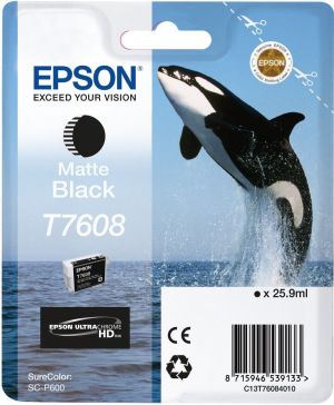 Tusz Epson Tusz T7608 Matte Black UltraChrome HD (C13T76084010) 1