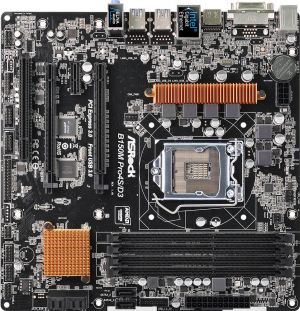 Płyta główna ASRock B150M PRO4S/D3, B150, DualDDR3-1600, SATA3, HDMI, DVI, mATX (B150M PRO4S/D3) 3