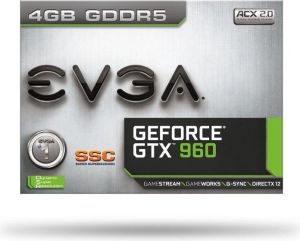 Karta graficzna EVGA GeForce GTX 960, 4 GB GDDR5 (128 bit) 3x DP, DVI-I, HDMI, Box (04G-P4-3967-KR) 6