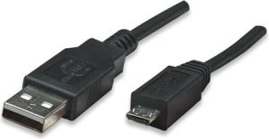 Kabel USB Manhattan USB 2.0 A - Micro-USB B, Męski - Męski, 5 m, Czarny (325691) 1