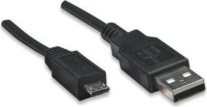 Kabel USB Manhattan USB 2.0 A - Micro-USB B, Męski - Męski, 5 m, Czarny (325691) 2