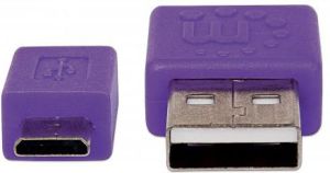 Kabel USB Manhattan USB-A - microUSB 1 m Fioletowy (391368) 4
