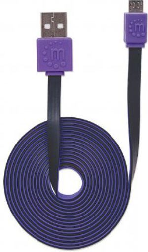 Kabel USB Manhattan USB-A - microUSB 1 m Fioletowy (391368) 6