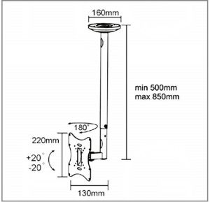 Reflecta Uchwyt sufitowy Pallas Extend 85 23'' - 42'' 2