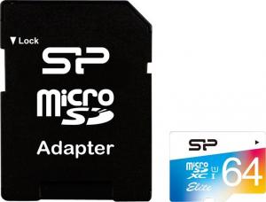 Karta Silicon Power Colorful Elite MicroSDXC 64 GB Class 10 UHS-I/U1  (SP064GBSTXBU1V20SP) 1
