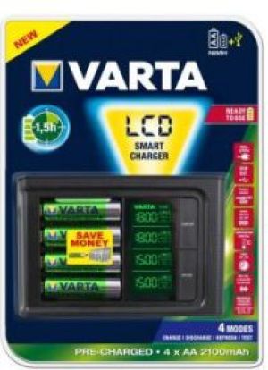 Ładowarka Varta LCD Smart Charger + 4 akumulatory (57674101441) 1
