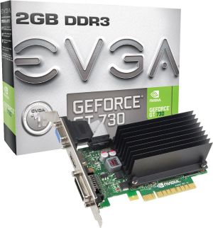 Karta graficzna EVGA GeForce GT 730 2GB DDR3 (64 bit) HDMI, D-SUB, DVI, BOX (02G-P3-1733-KR) 1