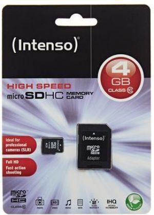 Karta Intenso MicroSDHC 4 GB Class 10  (3413450) 2