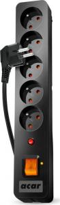 Listwa zasilająca Acar X5 Plus przeciwprzepięciowa 5 gniazd 5 m czarna (W0166) 2