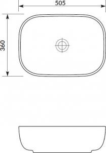 Umywalka Cersanit nablatowa Moduo 50 prostokątna (K116-050-ECO) 3