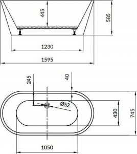 Wanna Cersanit WANNA WOLNOSTOJĄCA OWALNA CREA 160X75 (S301-300) - 10S301-300 5