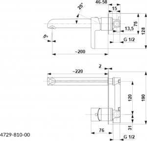 Bateria umywalkowa KFA Angelit podtynkowa biały (4729-810-40) 4