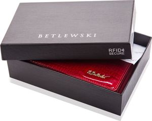 Betlewski BETLEWSKI Skórzany portfel damski CROCO 2