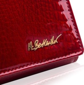 Betlewski BETLEWSKI Skórzany portfel damski CROCO 3