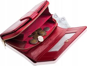 Betlewski BETLEWSKI Skórzany portfel damski CROCO 6