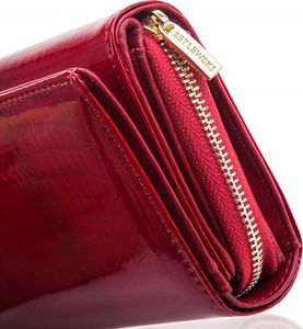 Betlewski BETLEWSKI Skórzany portfel damski CROCO 8