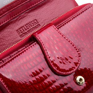 Betlewski BETLEWSKI Skórzany portfel damski CROCO 9