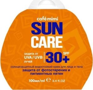 Cafe Mimi Przeciwsłoneczny krem do twarzy i ciała SPF+30 Ochrona przed fotostarzeniem i plamami pigmentacyjnymi, 100ml - CAFE MIMI 1
