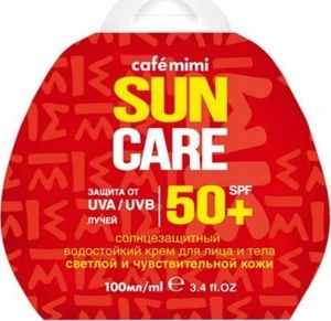 Cafe Mimi Przeciwsłoneczny krem do twarzy i ciała SPF+50 Do skóry jasnej i wrażliwej, 100ml - CAFE MIMI 1