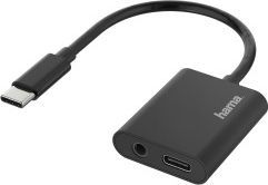 Adapter USB Hama USB-C - Jack 3.5mm + USB-C Czarny  (002003190000) 1