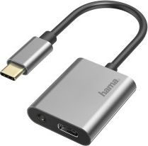 Adapter USB Hama USB-C - Jack 3.5mm + USB-C Szary  (002003040000) 1