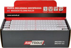 AWTools AWTOOLS MIARA SKŁADANA DREWNIANA 1m AW27010 3