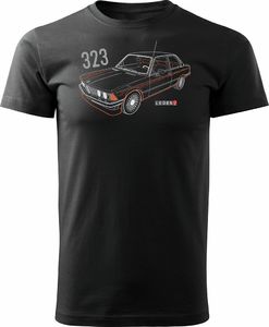 Topslang Koszulka z samochodem BMW 323 rekin męska czarna REGULAR M 1