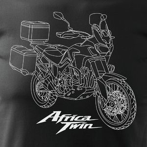 Topslang Koszulka motocyklowa z motocyklem Honda Africa Twin męska czarna SLIM XL 2