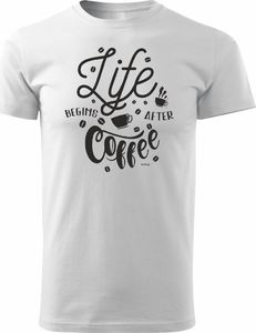Topslang Koszulka z kawą Life Coffee męska biała REGULAR S 1