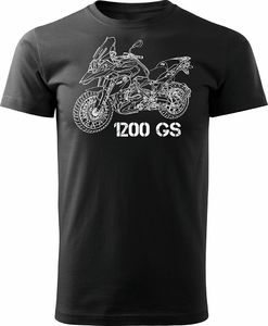 Topslang Koszulka motocyklowa z motocyklem BMW GS 1200 męska czarna REGULAR S 1
