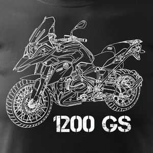 Topslang Koszulka motocyklowa z motocyklem BMW GS 1200 męska czarna REGULAR M 2