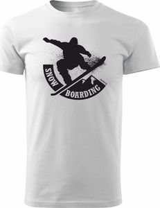 Topslang Koszulka ze snowboardem Snowboard męska biała REGULAR XL 1