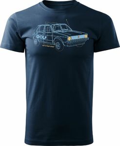 Topslang Koszulka z samochodem Golf 1 męska granatowa REGULAR XXL 1