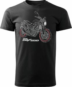 Topslang Koszulka motocyklowa z motocyklem SUZUKI SV 650 męska czarna REGULAR S 1