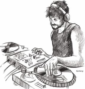 Topslang Koszulka z konsolą DJ-em męska biała REGULAR S 2