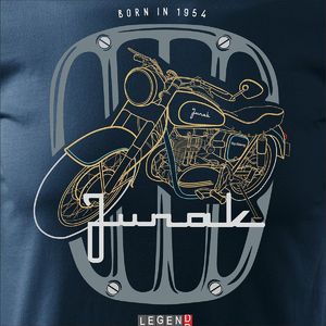 Topslang Koszulka motocyklowa z motocyklem Junak męska granatowa REGULAR XXL 2