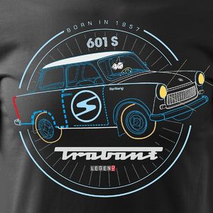 Topslang Koszulka z samochodem Trabant męska czarna REGULAR XXL 2