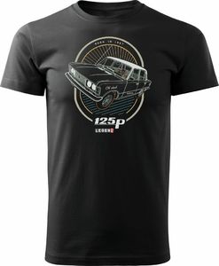 Topslang Koszulka z samochodem duży Fiat 125p męska czarna REGULAR S 1