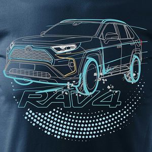 Topslang Koszulka z samochodem Toyota Rav4 męska granatowa REGULAR XL 2