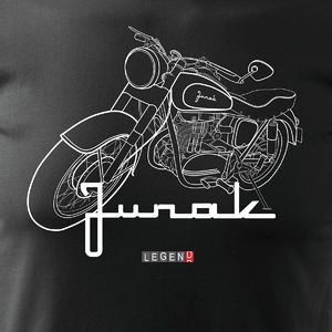 Topslang Koszulka motocyklowa z motocyklem Junak męska czarna REGULAR XXL 2