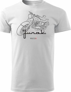 Topslang Koszulka motocyklowa z motocyklem Junak męska biała REGULAR S 1