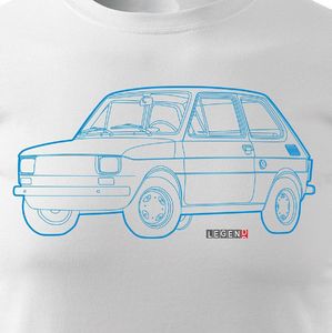 Topslang Koszulka z samochodem Maluch Fiat 126p męska biała REGULAR S 2