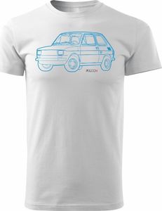 Topslang Koszulka z samochodem Maluch Fiat 126p męska biała REGULAR XL 1