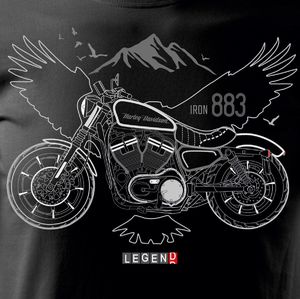 Topslang Koszulka motocyklowa z motocyklem Harley Davidson Iron 883 męska czarna REGULAR XXL 2