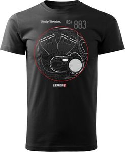 Topslang Koszulka motocyklowa z motocyklem Harley Davidson Iron 883 męska czarna REGULAR S 1