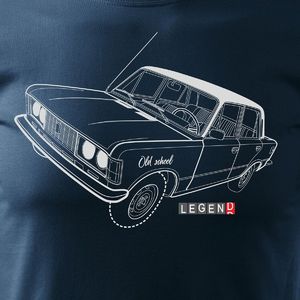 Topslang Koszulka z samochodem Fiat 125p męska granatowa REGULAR S 2