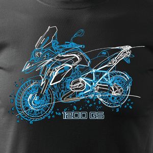 Topslang Koszulka motocyklowa z motocyklem BMW GS 1200 męska czarna REGULAR M 2