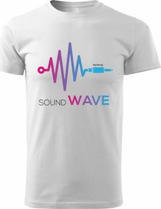 Topslang Koszulka muzyczna Music Sound Wave męska biała REGULAR S 1