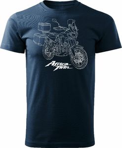 Topslang Koszulka motocyklowa z motocyklem Honda Africa Twin męska granatowa REGULAR XL 1