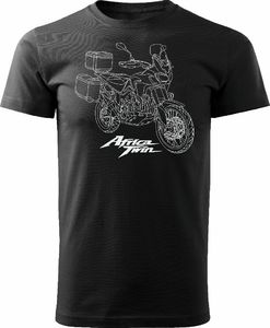 Topslang Koszulka motocyklowa z motocyklem Honda Africa Twin męska czarna REGULAR S 1
